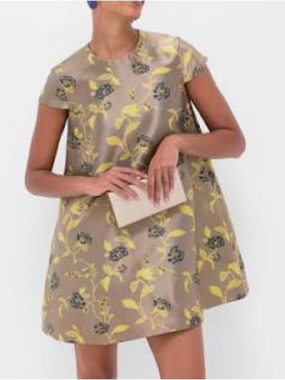 NWT Staud Mia Babydoll Dress Vintage Floral Brocade